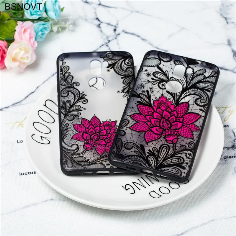 

Phone Case For Xiaomi Mi 5S Plus Case Silicone Phone Cover Xiaomi Mi 5S Plus Case Flower Capas Back Cover TPU +PC Lace Rose Case