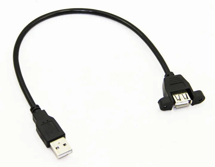 Bochara USB 2,0 Удлинительный кабель папа-мама с винтовым креплением на панель из фольги+ Плетеный экранированный 30 см 50 см 1 м 2 м 3 м 5 м