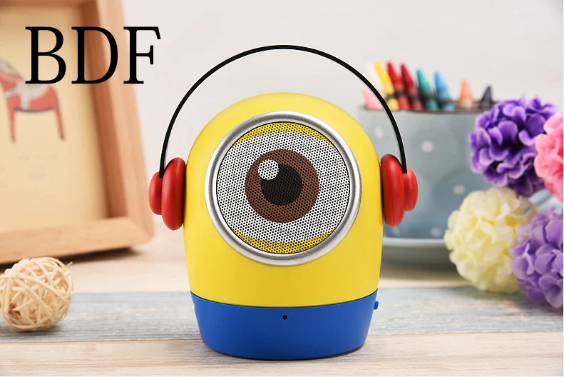 

BDF Children Gift Minion mini portable wireless Bluetooth speaker Hands-free Receiver Call music player MP3 TF Bluetooth speaker