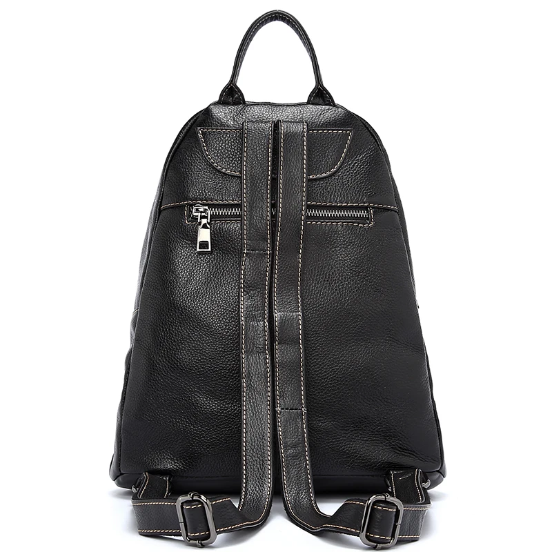  Zency 100% Genuine Leather Fashion Women Backpack Preppy Style Girl's Schoolbag Black Holiday Knaps - 32807252164