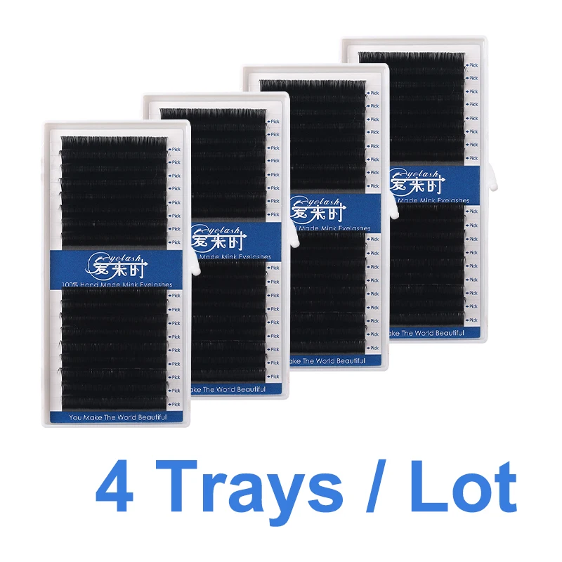 

All Size Thickness 0.03 to 0.25mm Mink Eyelash Extension,4 Trays/Lot Silk Individual Eyelashes Extension,3D Russia Volume Lashes