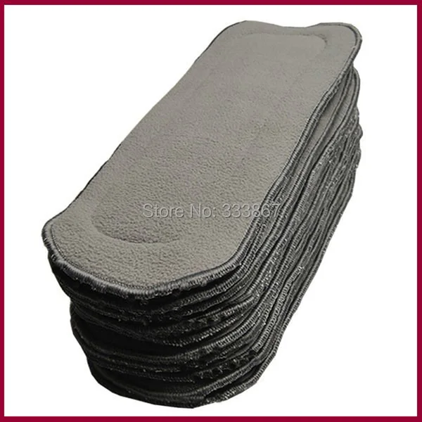 

[Sigzagor]10 Charcoal Bamboo Inserts Microfiber Blended High Quality Washable Reusable For Baby Cloth Diapers Nappies 5 Layers