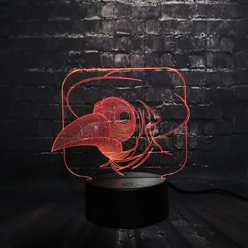 

3D bird Head Mouse Cute LED Night light RGB Decoration Animal lamp Bedroom Sleep Light 7 Color Change Boy Kid Christmas lamp Toy