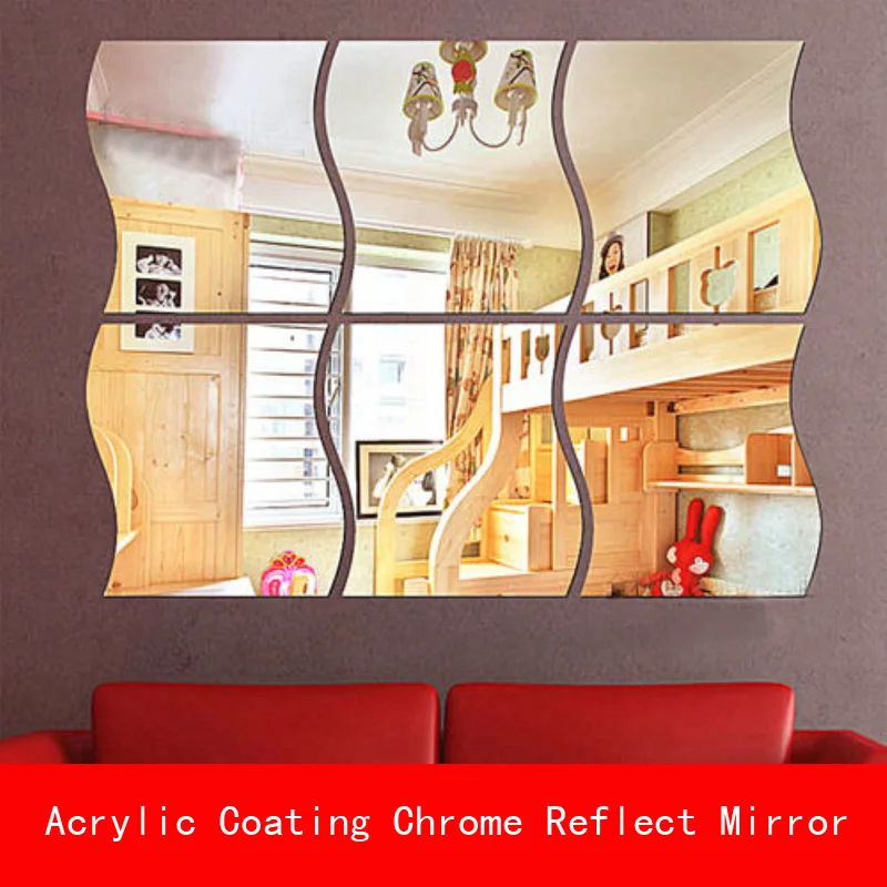 3 Pcs 27*28CM thickness 1mm Acrylic coating Chrome golden unbreak