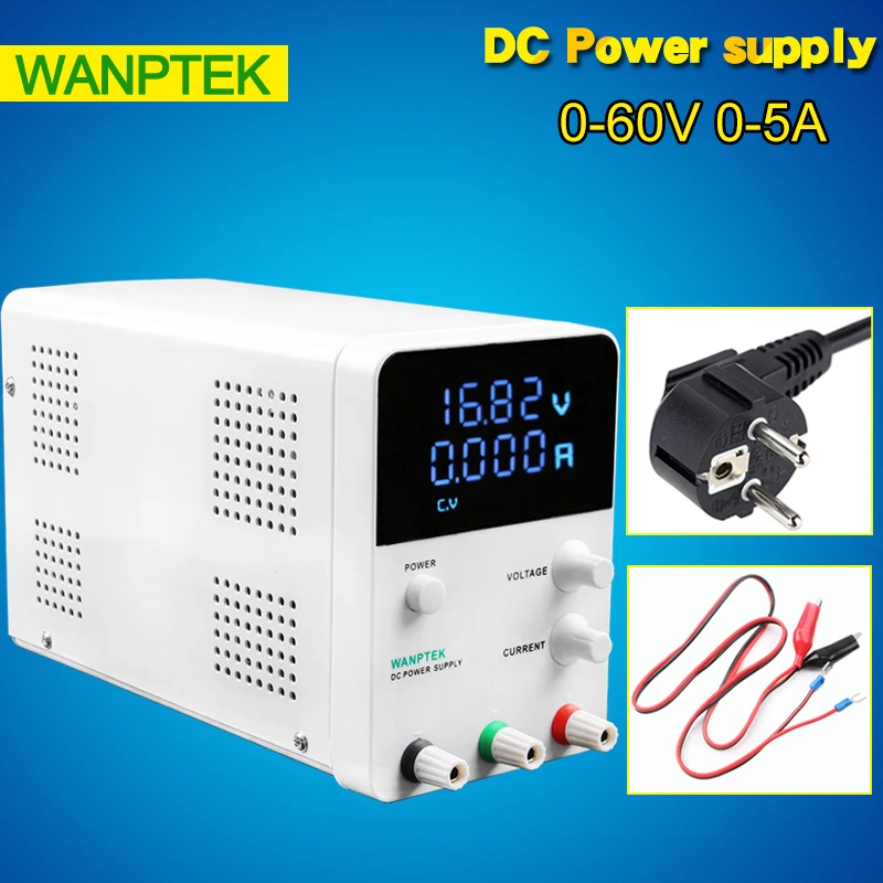 

Wanptek 0-30V/ 0-5A Adjustable precision double LED display switch DC Power Supply For Scientific Research Service Laboratory
