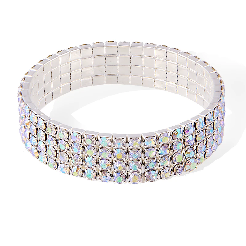 Stretch Bracelet Multilayer Bracelets 4 Rows Crystal Rhinestone
