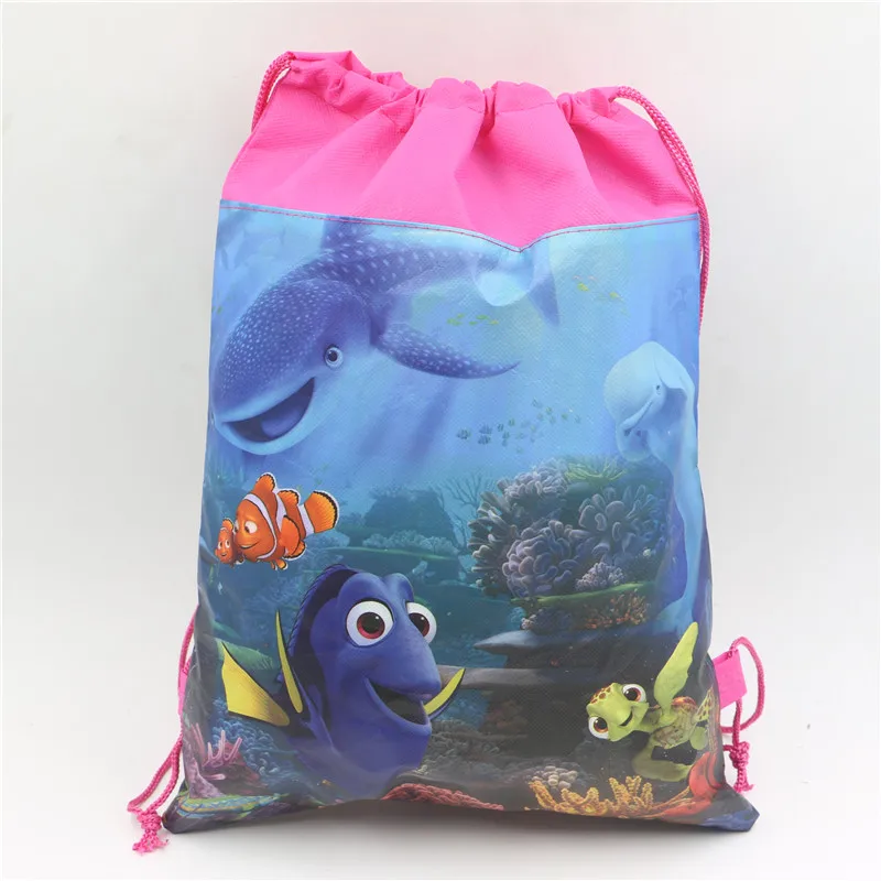 

finding dory cartoon drawstring travel kindergarten bags nemo style non-woven backpacks birthday party supplies for children