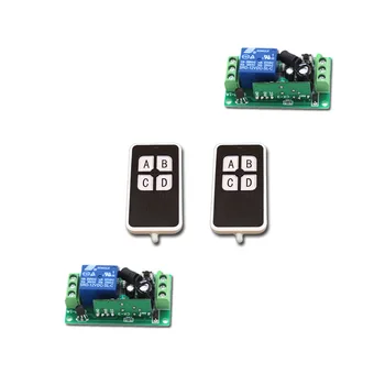 

Hot Sales New DC9V 12V 24V 1 CH 1CH RF Wireless Remote Control Switch System 2Waterproof Transmitter and 2Receivers 315/433mhz