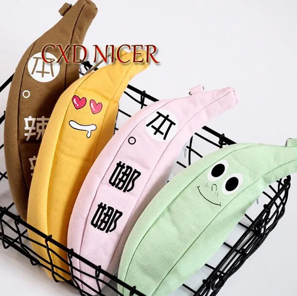 

Creative Bananas Kids Pen Pencil Bag Case Lovely Students Fresh Cavas Personality Pouch Pencil Bags School Supply DD1861