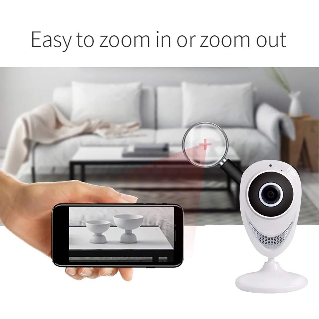 

1080p Home Camera Indoor IP Security Surveillance System with Night Vision for Home/Office/Baby/Nanny/Pet Monitor White