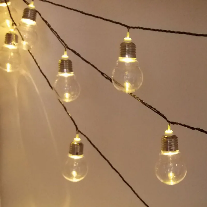 Novelty 5cm 38 Balls Black Wire LED String Light Guirlande Lumineuse