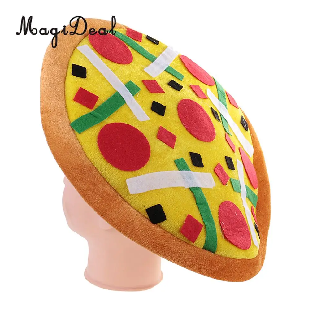 MagiDeal Adult Kids Pizza Shape Hat Halloween Christmas Carnival Birthday Party Cap Fancy Dress Costume Prop 