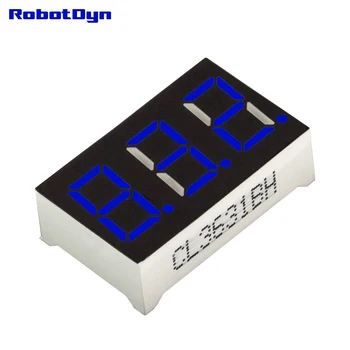 

5pcs = 3-Digit 7-segments LED Display tube, decimal dots, BLUE, disp. size 22x14mm, 0.36"