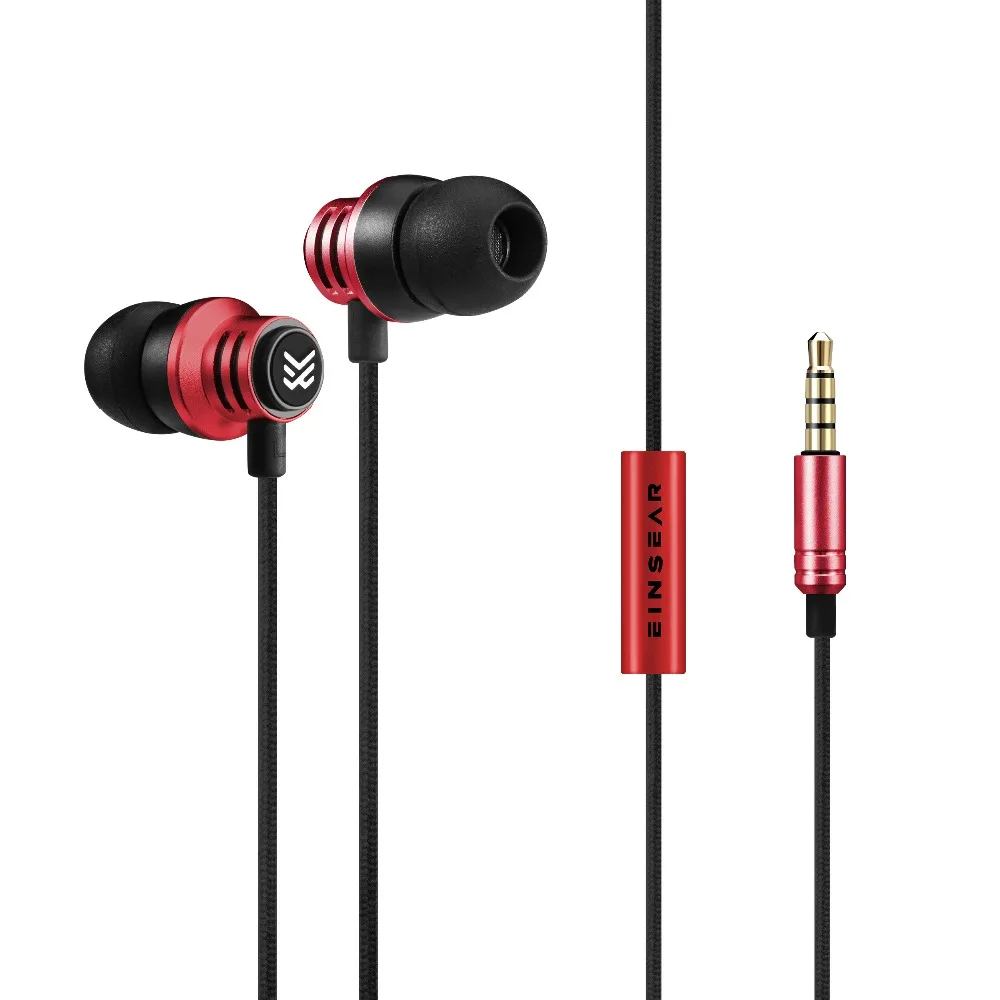 Original EINSEAR T2 In Ear Earphone 3.5MM Stereo In Ear Headset Dynamic Earbuds Aerospace aluminum alloy Earphone