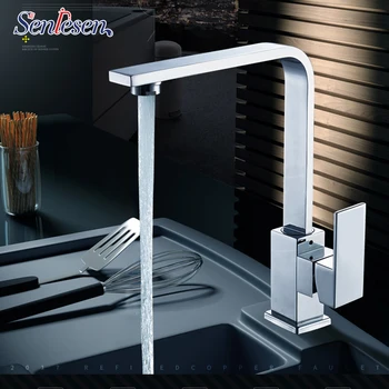 

Senlesen Chrome Brass Kitchen Faucet 360 Swivel Single Handle Dual Control Hot and Cold Water Mixer Sink Tap
