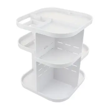

OUNONA Acrylic 360 Degrees Rotatable Makeup Cosmetics Jewelry Storage Box Case Organizer Home Decoration
