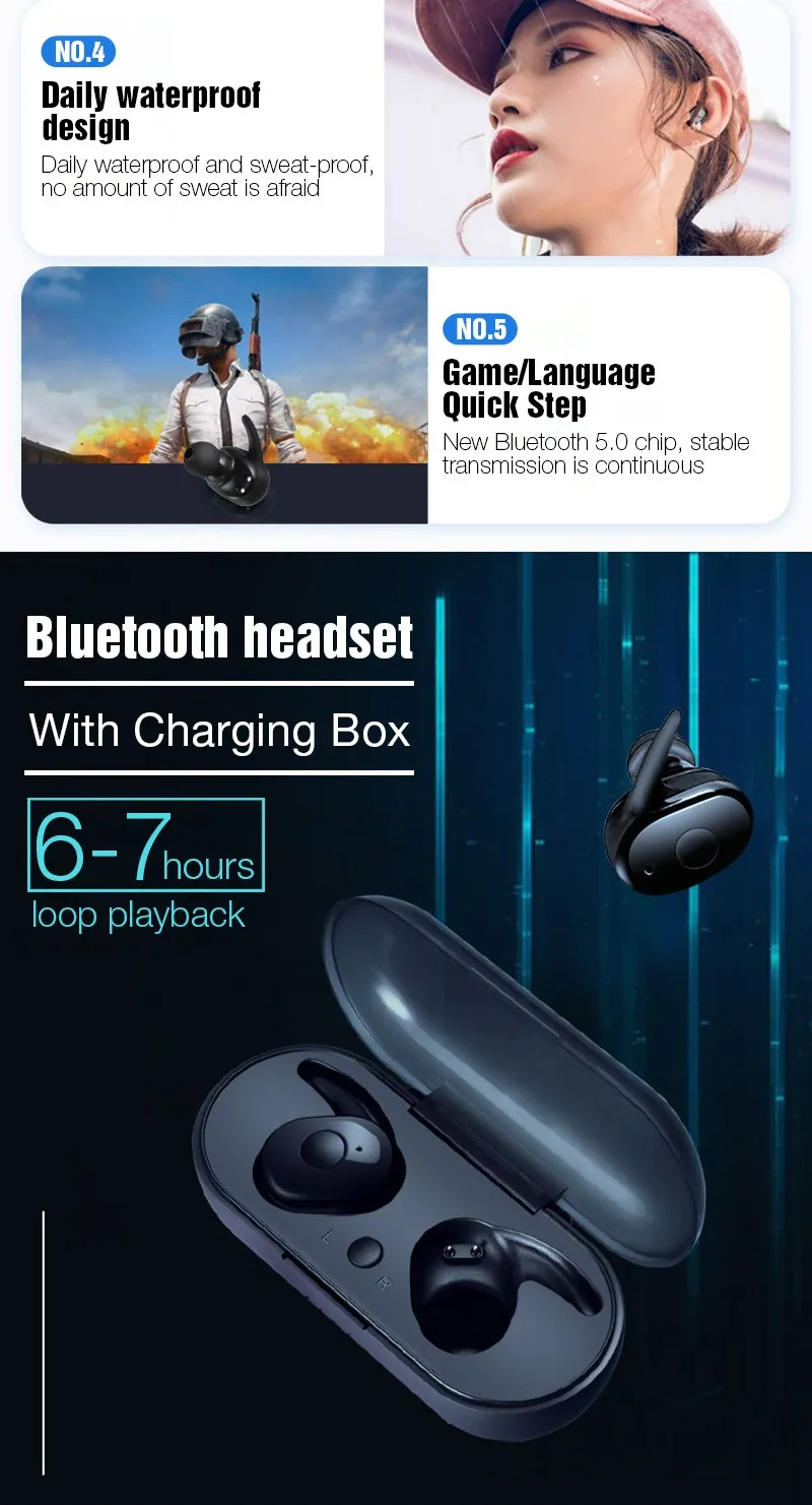 Artisome Bluetooth 5.0 Earphones TWS Bluetooth Wireless Headphones Music Wireless Earphones With Charging Box PK i10 tws i12    6