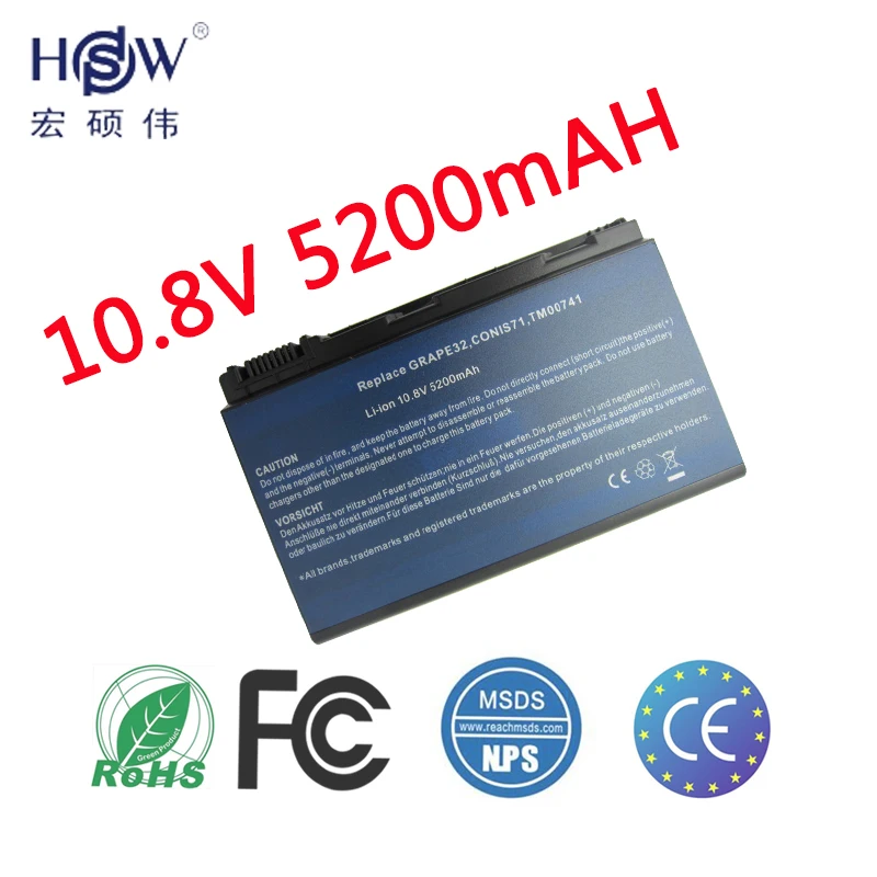 Prix HSW 5200 mah batterie d ordinateur portable Fit Machine Modèles pour Acer Extensa 5210 5420g 5620 7220 7620Z 5230 5230 5620Z 5630 7620 5220 5420