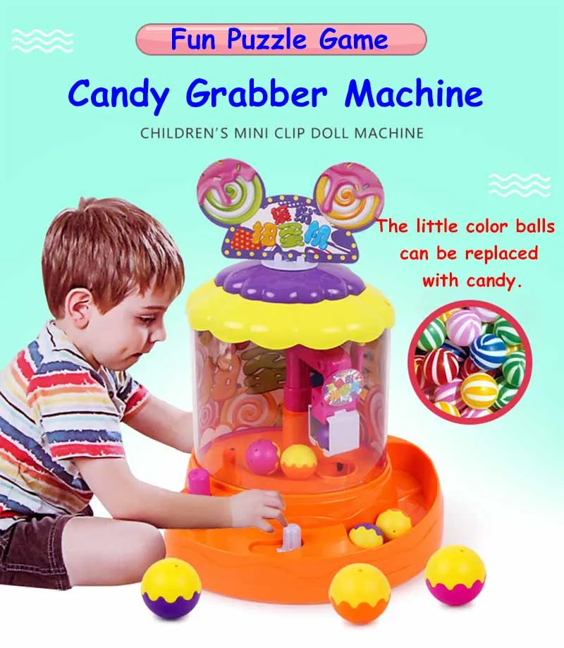 Мини-машина для захвата конфет, игрушки для детей, электронная головоломка, коготь, кран, мяч, ловушка, забавные гаджеты, настольная игра, детский подарок
