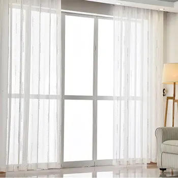 

2017 Fashion design European and American Style transparent tulle sheer curtains for window treatments living room 0103
