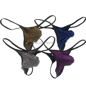 

3Pcs/Lot Men's Pouch Stretchy Bikini Thongs Shiny G-Strings Cheeky String Tangas Men T-Back