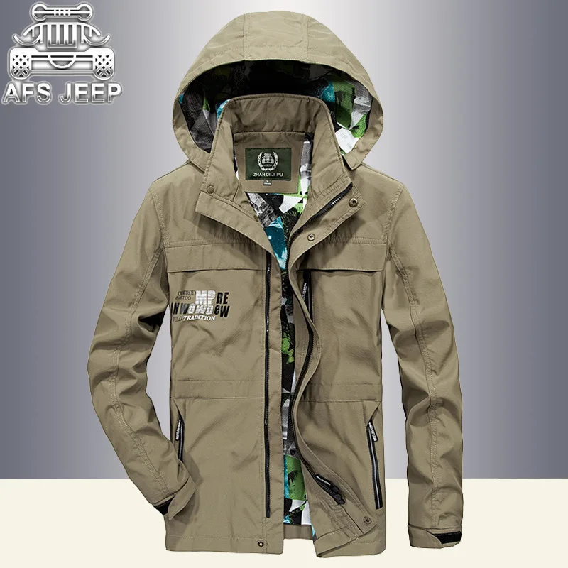 

AFS ZDJP 2018 Men M- 4XL New Spring Windproof Coat Jacket Man quick-drying Outwear JEEP Brand Autumn Jackets