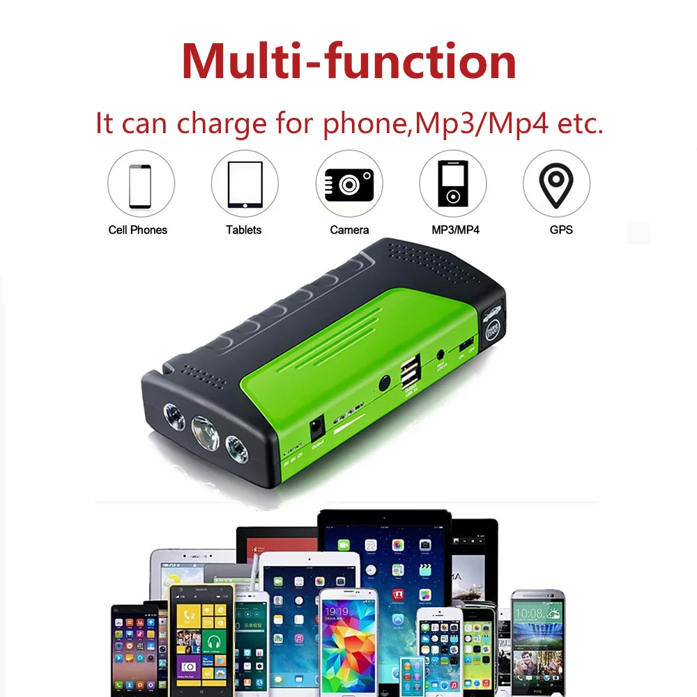 Mini Emergency Starting Device Car Jump Starter 12V Portable Power Bank Car Charger for Car Battery Booster Auto Starting Device