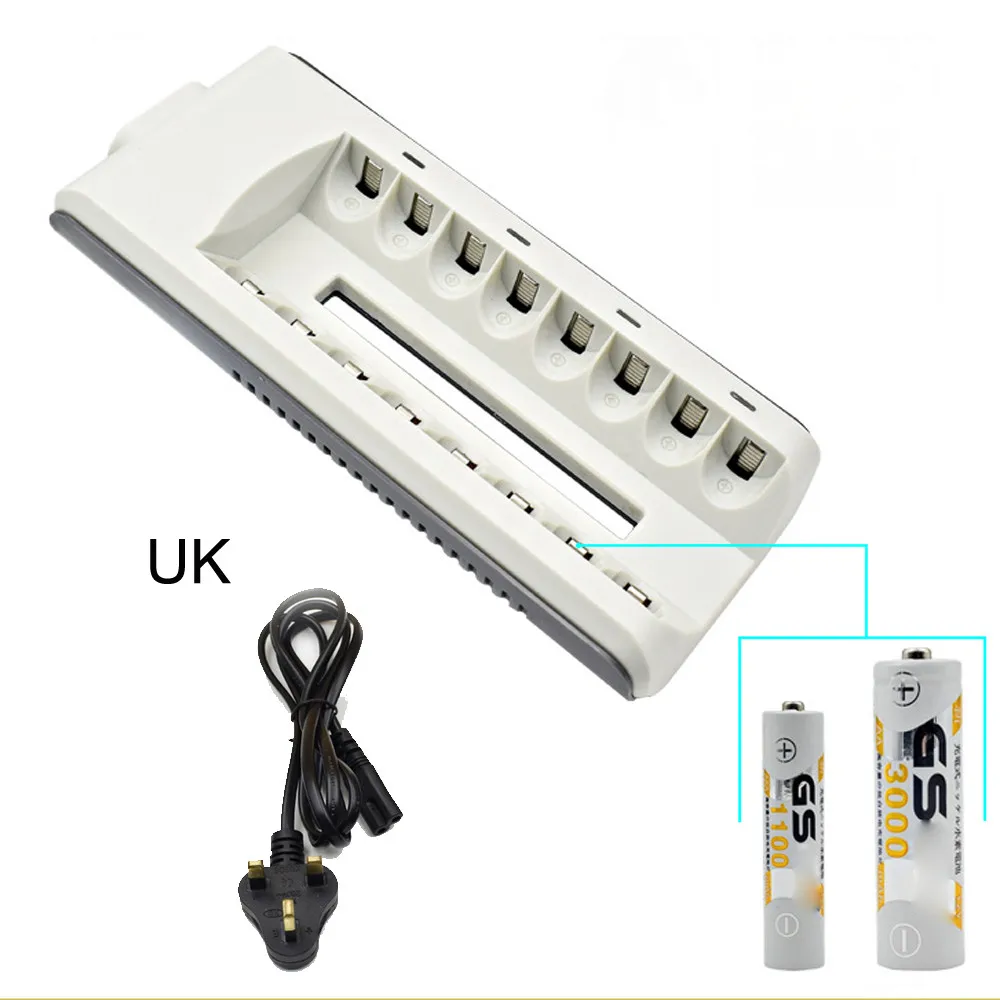 8 Slots Smart Fast Charger AA AAA Ni-MH / Ni-Cd Batteries Rechargeable Battery US/EU/AU/UK Plug Quick Charger