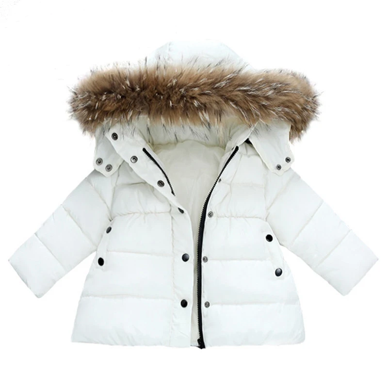 

New Year Clothing White Coat warm Down Cotton Jacket Girls Teenagers Children Winter parkas Boy Kids Zipper Clothes