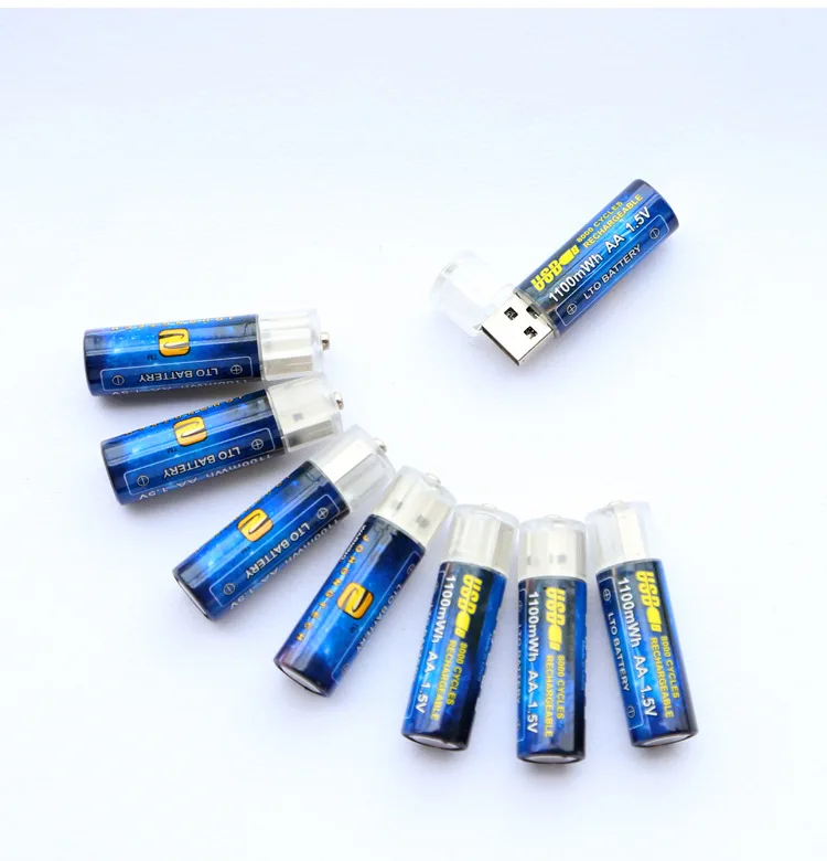 

Original Quick Charging 1Pc USB Rechargeable Battery AA 1.5V 1100mAh Li-po Battery Quality AA Batteries Bateria
