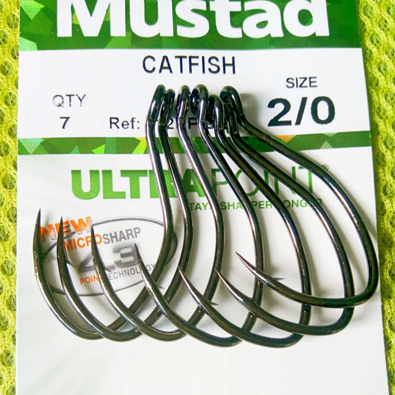 

20 packs/lot Mustad hooks for sea fishing 412np # big hooks J style micro sharp catfish barbed hook ocean boat fishing tackles