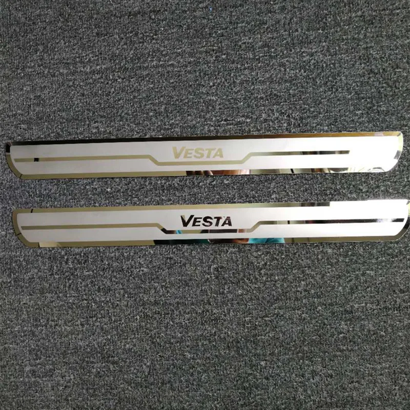 Car Door Sill Trim Covers for Vesta Cross Concept 2015-2017 Stainless Steel Door Sills Scuff Plate for Vesta 2015