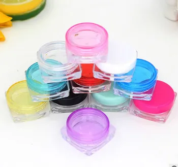 

2017 Promotion 3000pcs 2g square Transparent Cream Jar,2ml Clear Plastic jar, square empty cosmetic containers