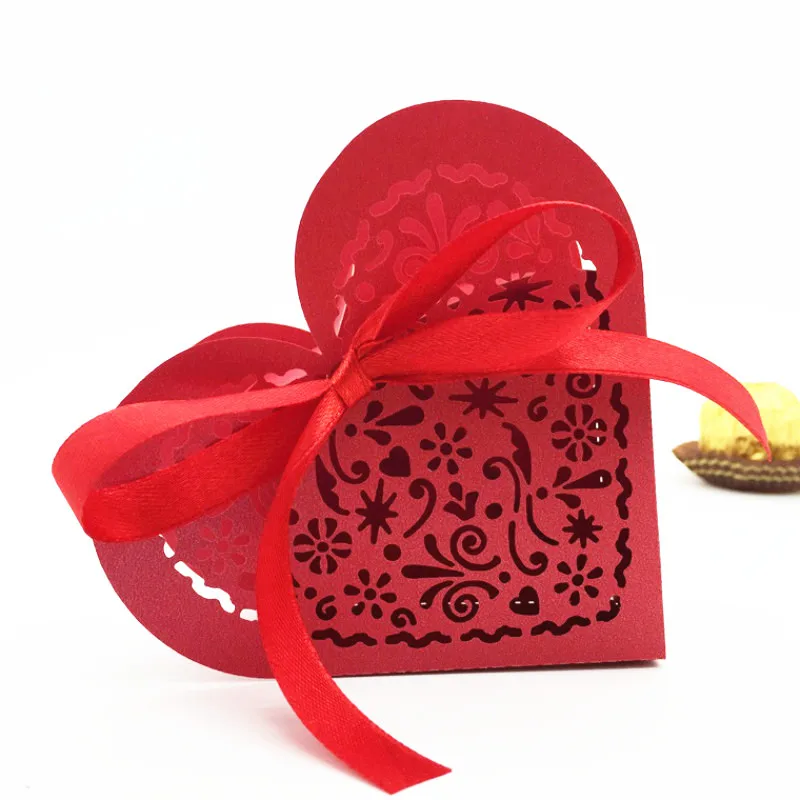 10 шт./компл. «любящее сердце» конфеты Коробки Свадебная вечеринка полые Коляски Baby Shower сувениры подарки 6Z-SH153