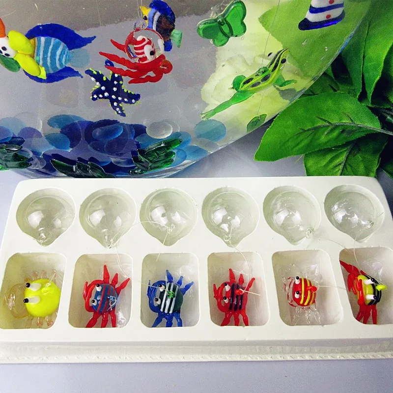 10 Breloques En Verre Soufflé à Main - Forme Poisson Tropical - Pour Bijoux DIY, Bracelets, Colliers - Style Aléatoire