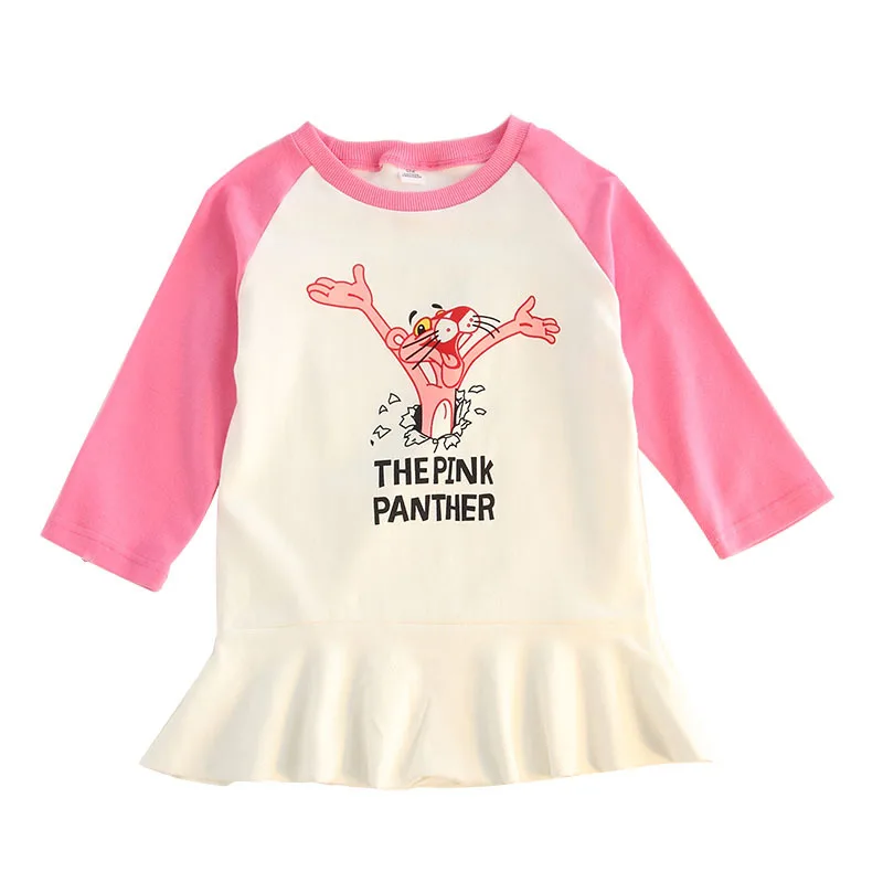 

Children's wear girls cartoon print Western style Princess fashion thread neckline Sweatshirt Long sleeve