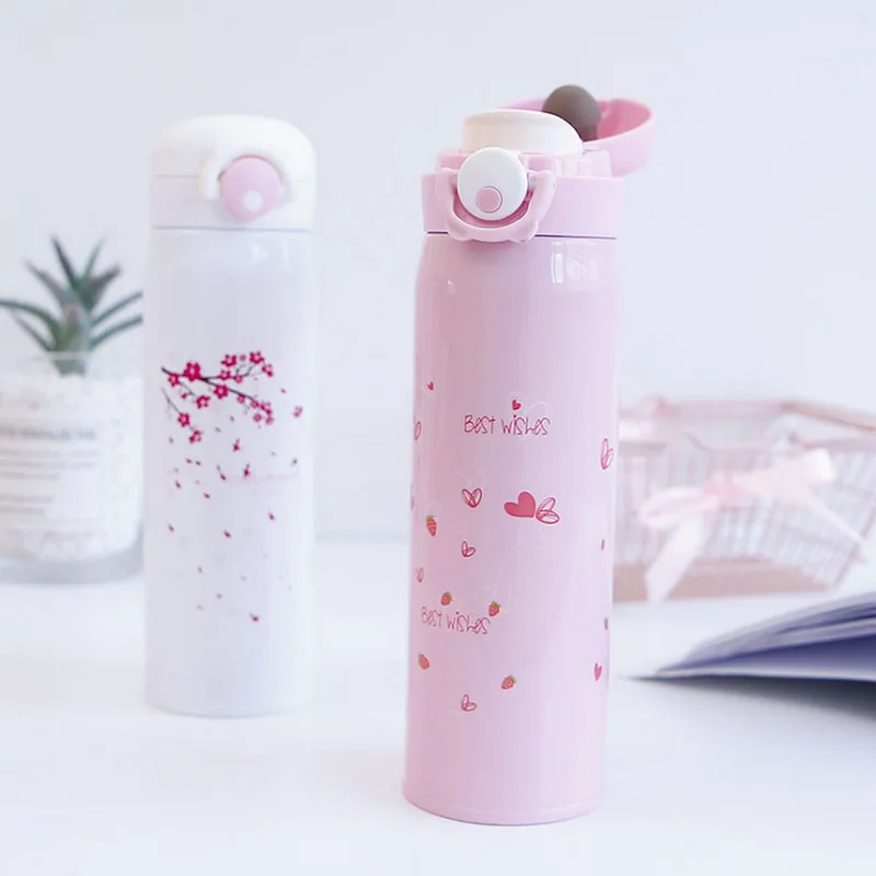 Вакуумная колба Cherry Blossom термос бутылка для воды девушек и женщин Термокружка