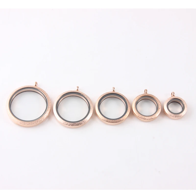 

1pcs Rosegold Plain Twist Screw Stainless Steel Floating Locket 5 Sizes Floating Charms Memory Locket Pendant Father day gift