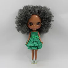 Обнаженные куклы Блит, черная кукла(серые волосы, черная кожа) bLAc