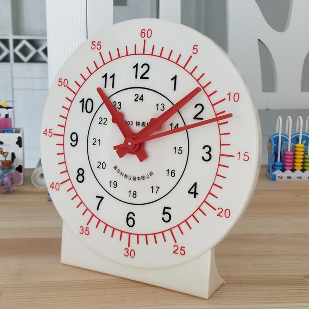 KIDS TOY MOVING HANDS TEACHING TELLING TIME AID FOAM PLAY EDUCATIONAL CLOCK 
