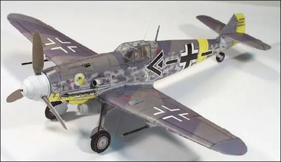 3D бумажная модель истребителя Messerschmitt Bf 109 самолета/airplaneDIY головоломка игрушка|paper