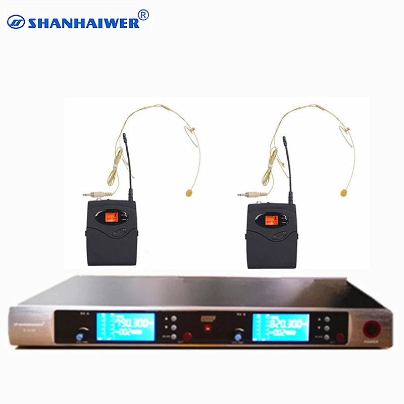 Original UHF 2*100 channel optional professional Infrared paring waist