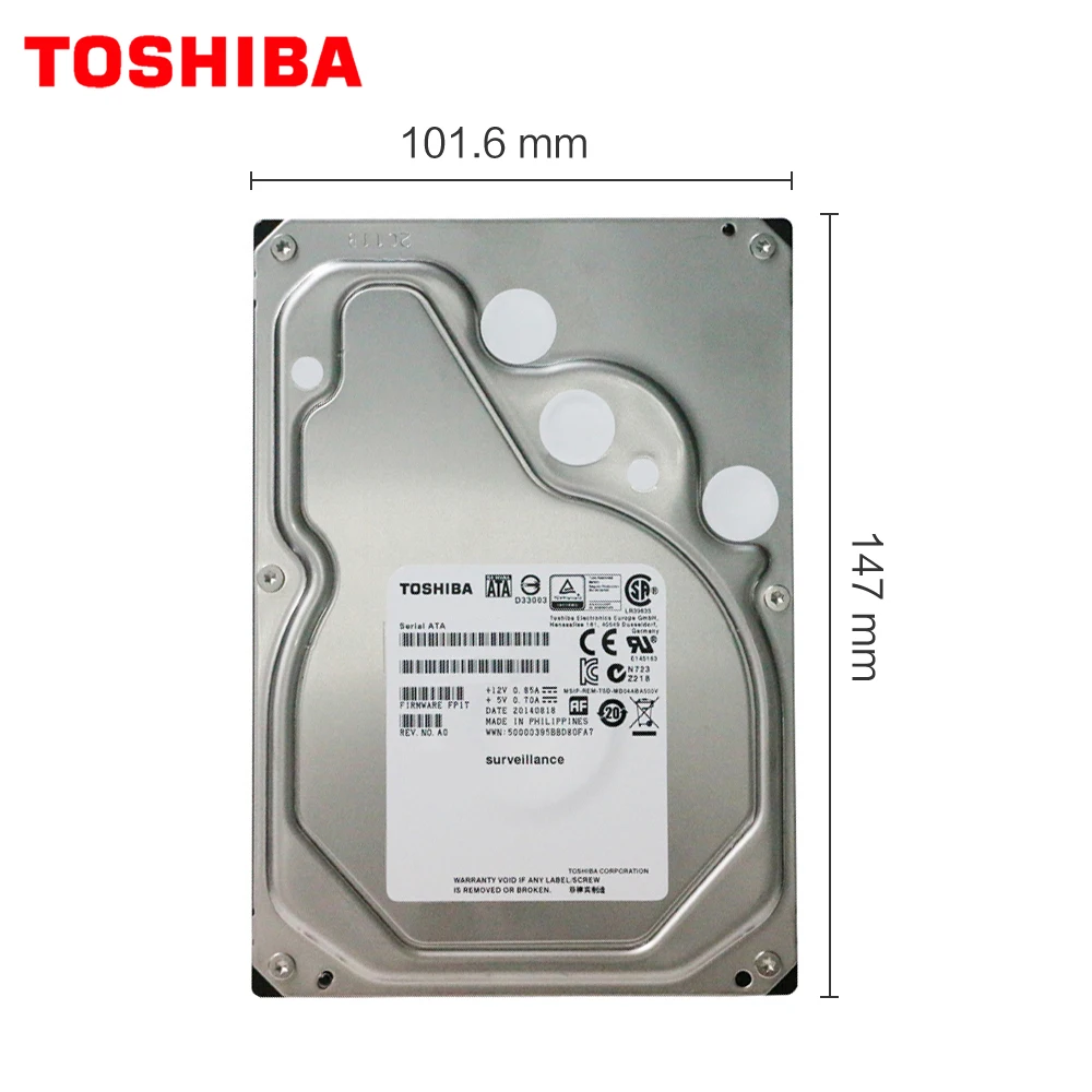 Toshiba 4 ТБ монитор наблюдения 3 5 &quotВнутренний жесткий диск SATA3 6 ГБ/сек. 4000 Гб HDD 7200