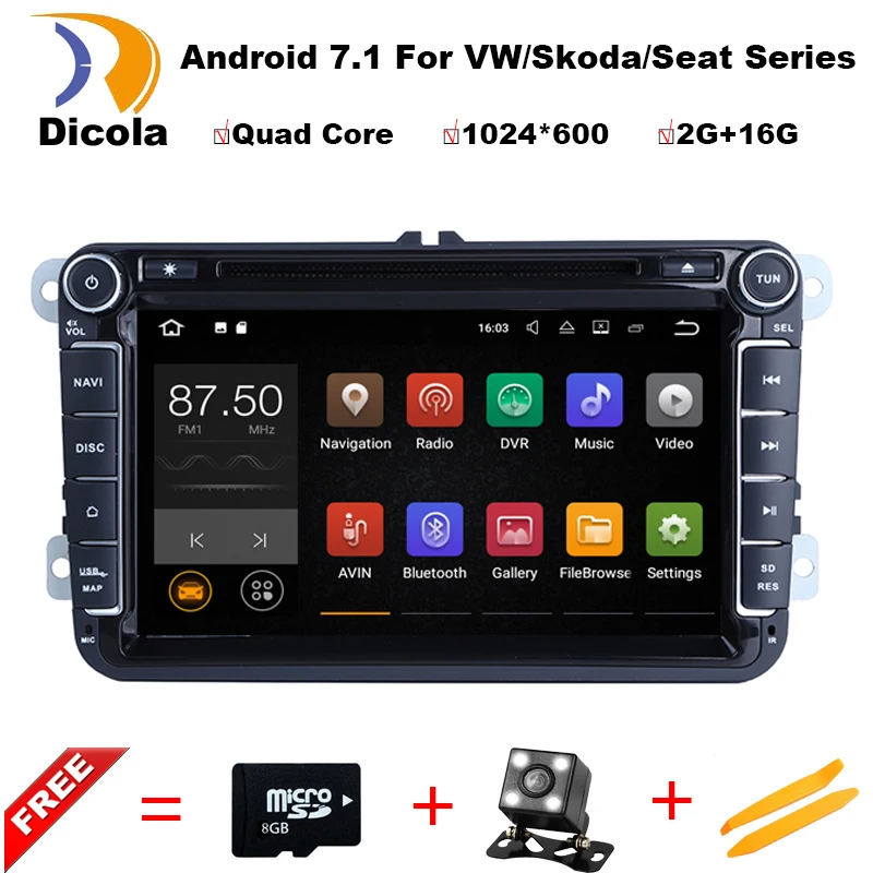 1024 600 android 7 1 font b car b font dvd gps navigation for skoda VW