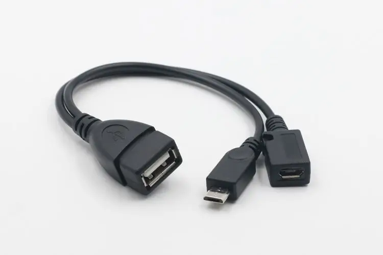 1 в 2 OTG Micro USB хост Мощность Y сплиттер USB адаптер к Mirco 5 Pin Мужской Женский кабель черный для Xiaomi Redmi Note 4 sony