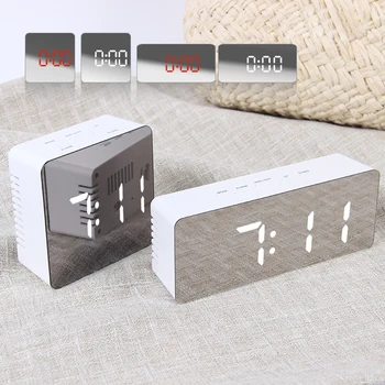 

JULY'S SONG Digital Alarm Clock Mirror Digital Clock LED Snooze Night Lights Temperature Table Clocks Electronic USB Despertador