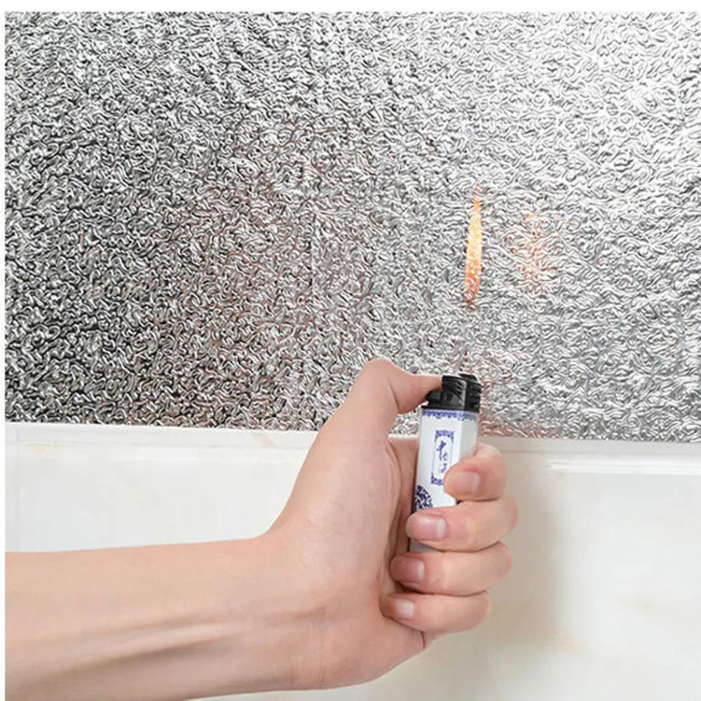 Aluminum Foil Kitchen Stickers Home Decoration Sticker Self Adhesive Waterproof Wallpaper 40x100cm Oil-proof | Дом и сад
