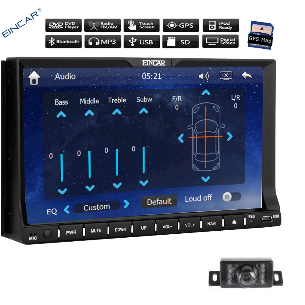 Perfect Navigator Radio 2 Din win8 Car DVD Player Logo Receiver System CD iPod FM Sub Music MP5 MP3 8GB GPS Map Stereo PC 10