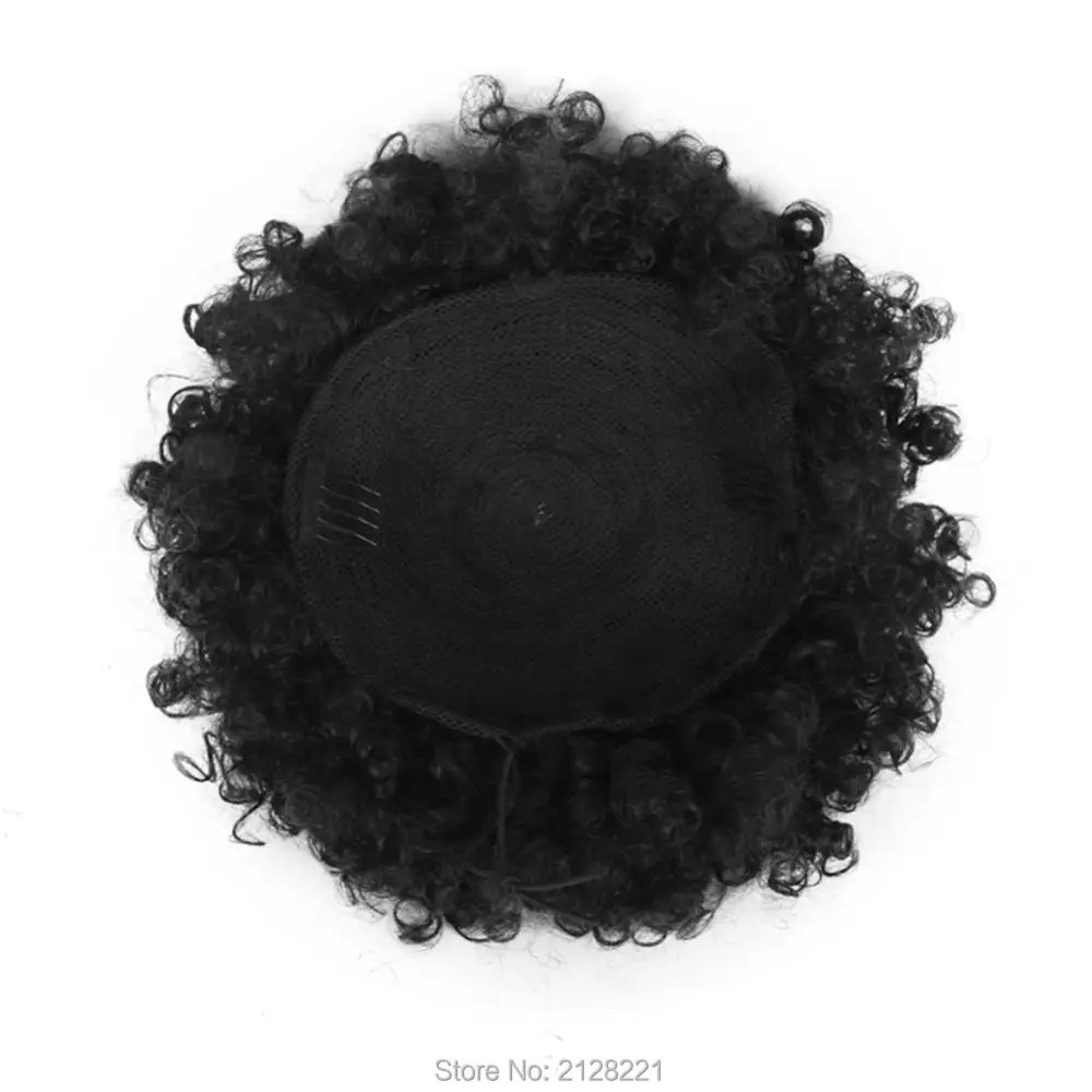 High Puff Afro Curly Ponytail Drawstring Short Afro Kinky Curly Pony Tail Clip in on Synthetic Curly Hair Bun Made of Kanekalon  (7)