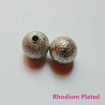 

Rhodium Plated 4/6/8/10/12/14mm Copper Brass Metal Dull Polish Loose Beads Spacer Beads DIY Jewelry Accessories